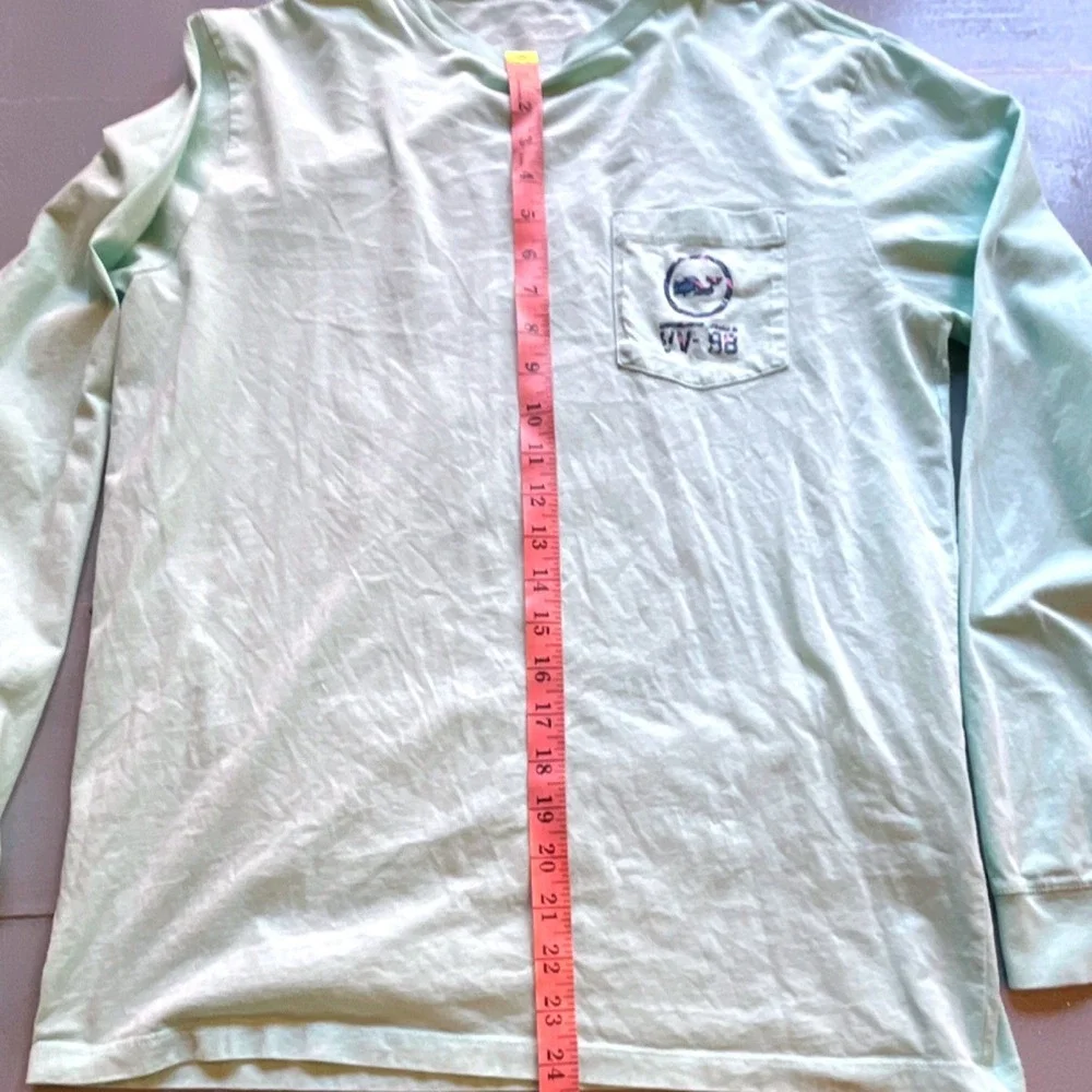Vineyard Vines VV-98 Whale Logo Long Sleeve Pocket T-Shirt‎ Light Green Men's S
